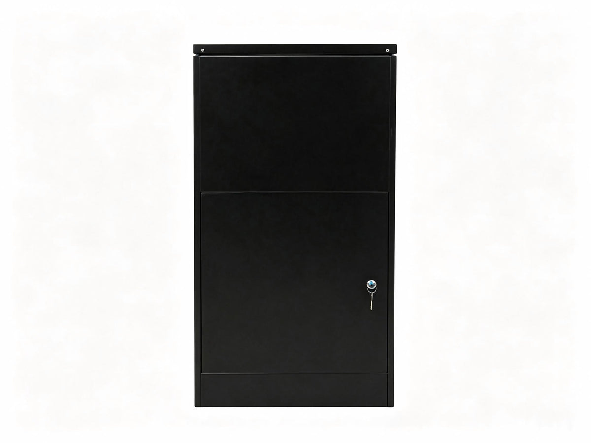 Teak & Black Free-Standing Letterbox-Parcels