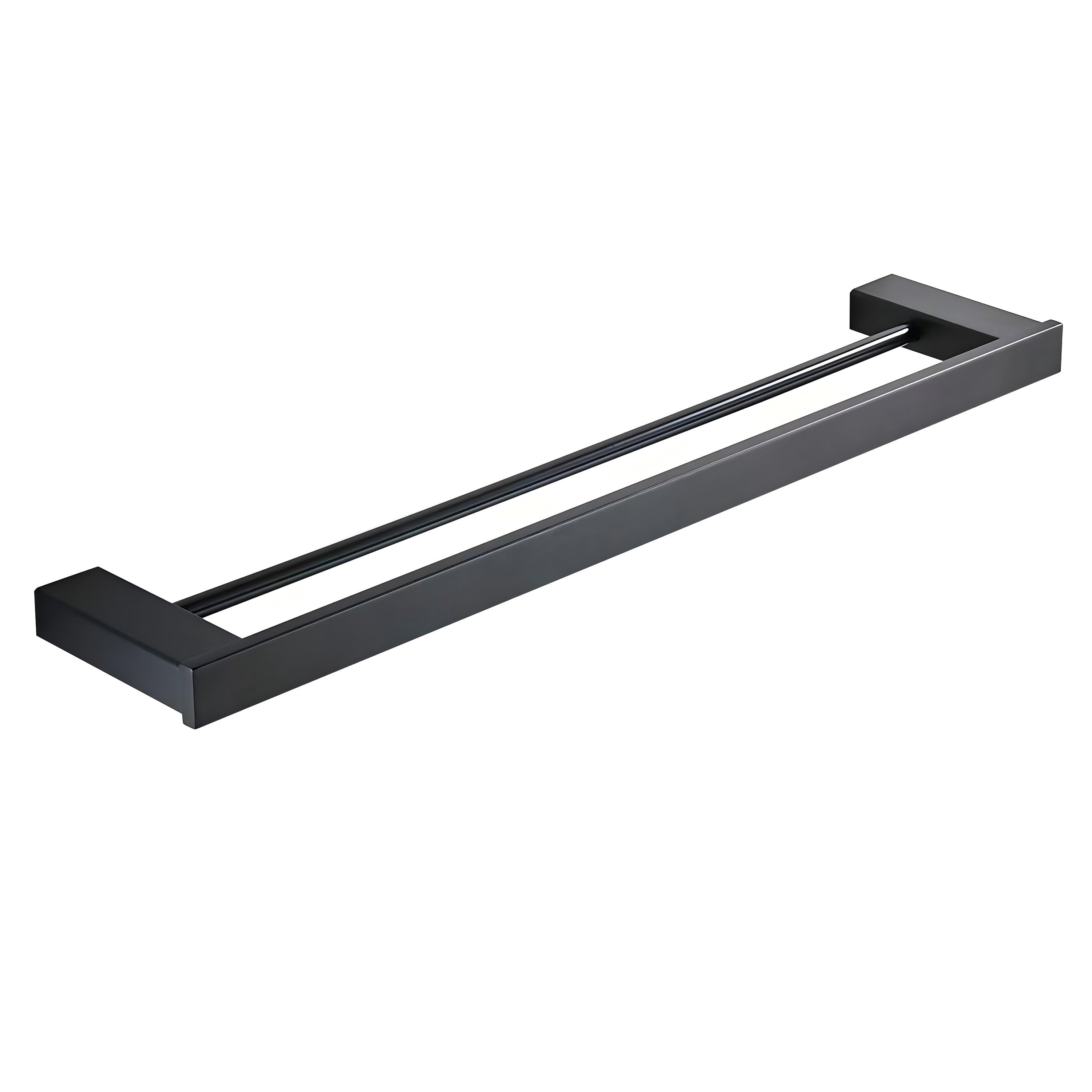 Square double towel rail Black- 81910-MB
