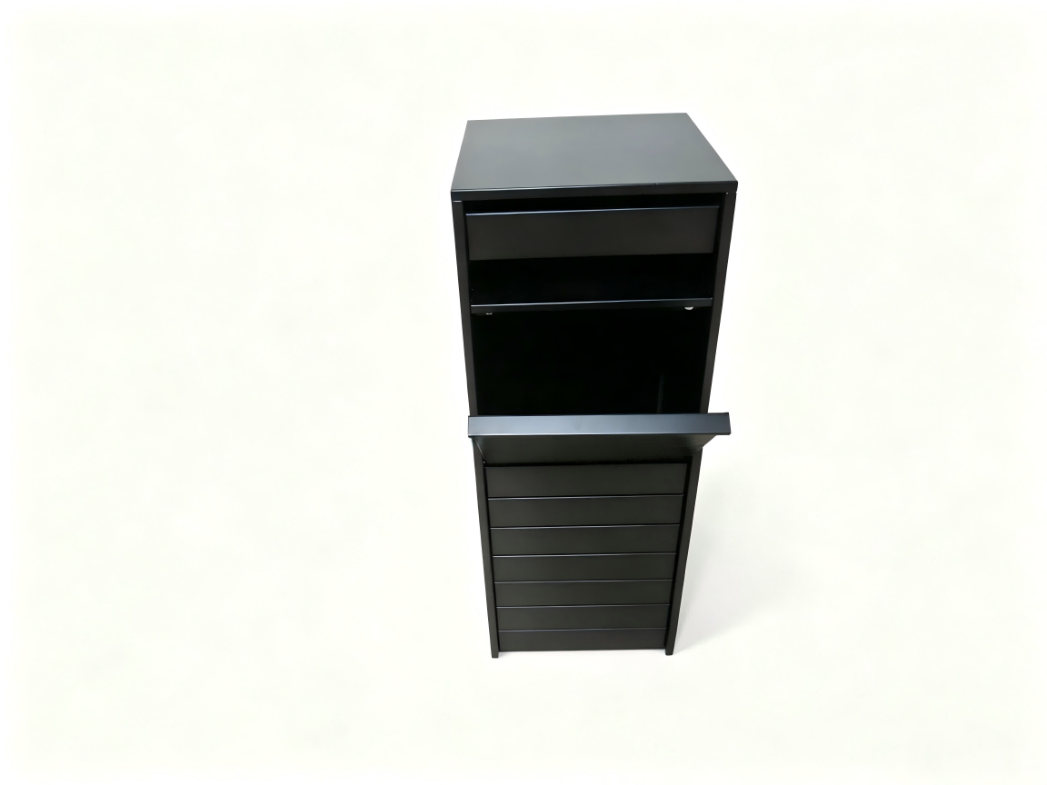 Black Stacked Design Free-Standing Letterbox