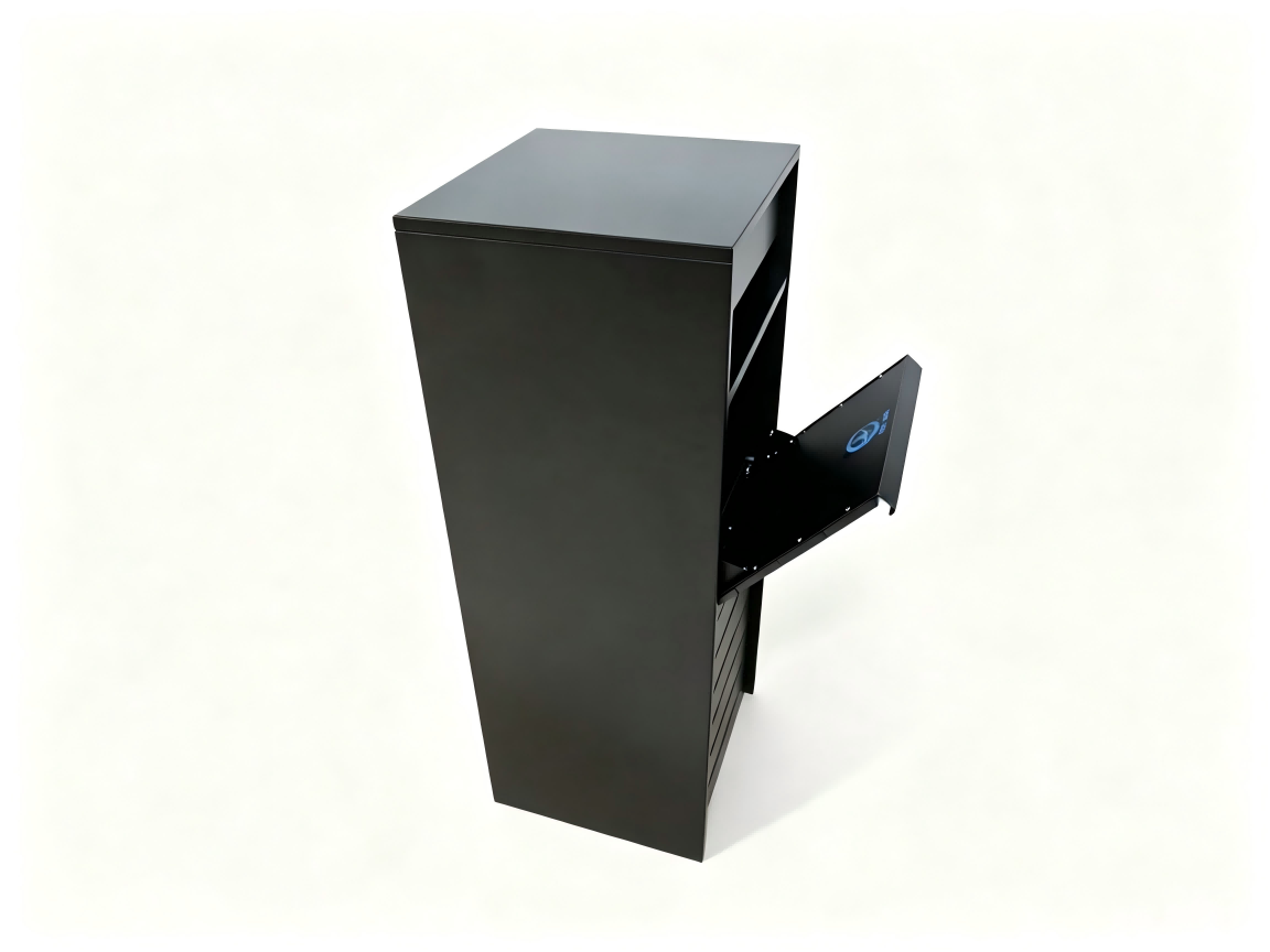 Black Stacked Design Free-Standing Letterbox