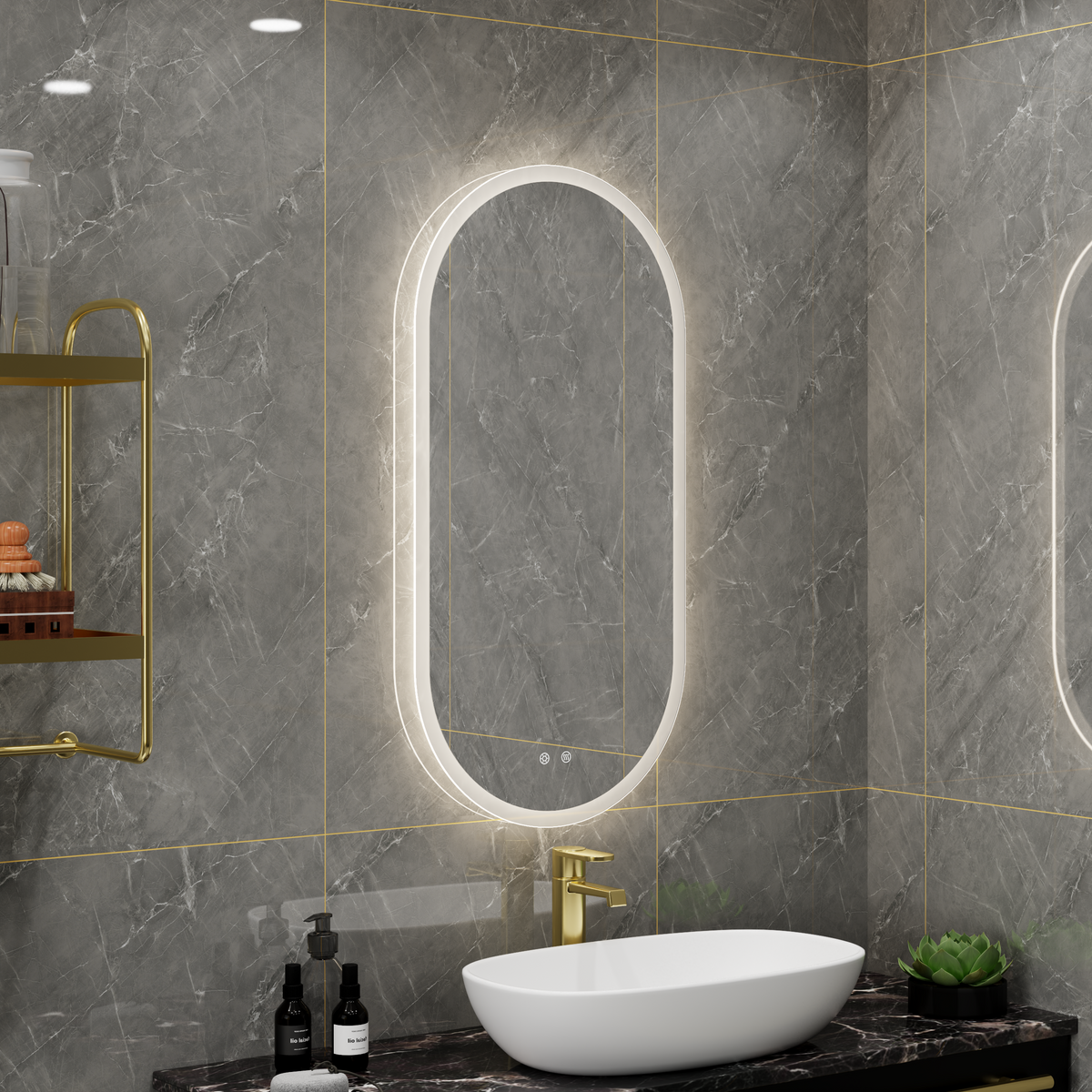 Pill Shape LED Mirror 500_1000mm