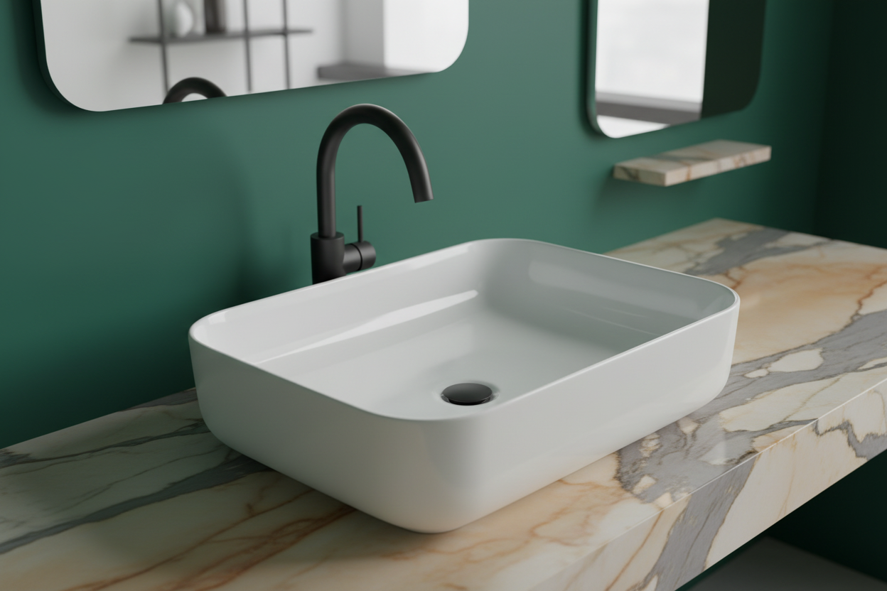 beautiful basin in bathroom 