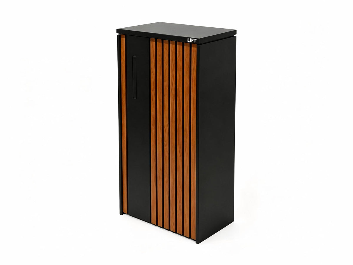 Teak & Black Free-Standing Letterbox-Parcels