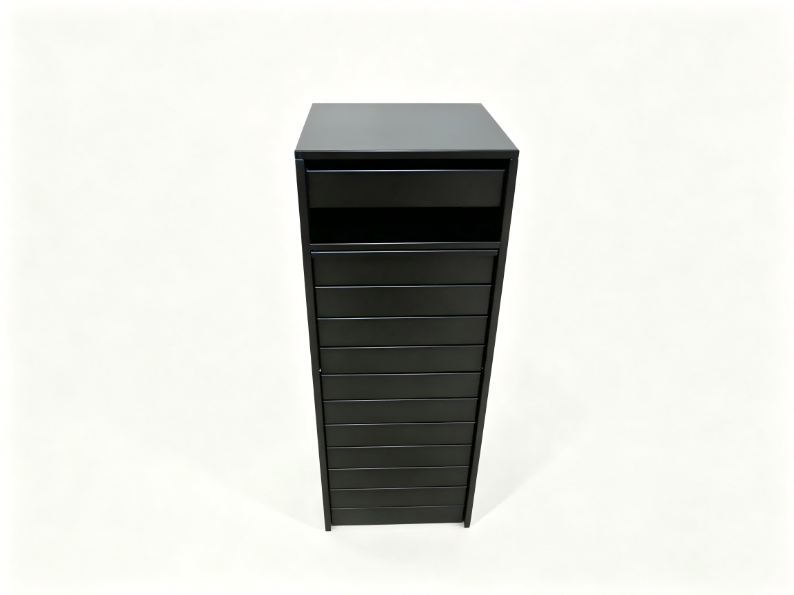 Black Stacked Design Free-Standing Letterbox