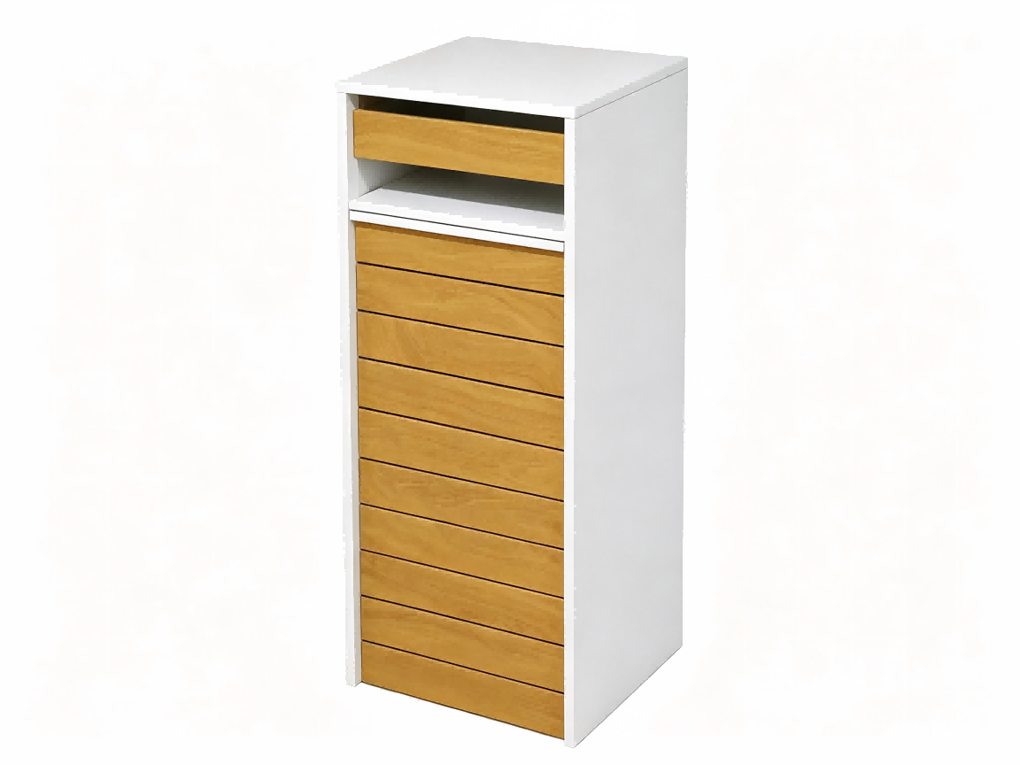 Teak & White Free-Standing Letterbox-Parcels