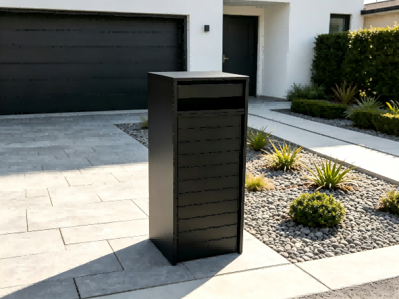 Black Stacked Design Free-Standing Letterbox