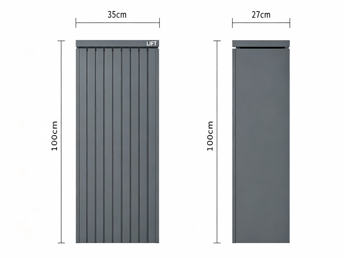 Grey Free-Standing Letterbox