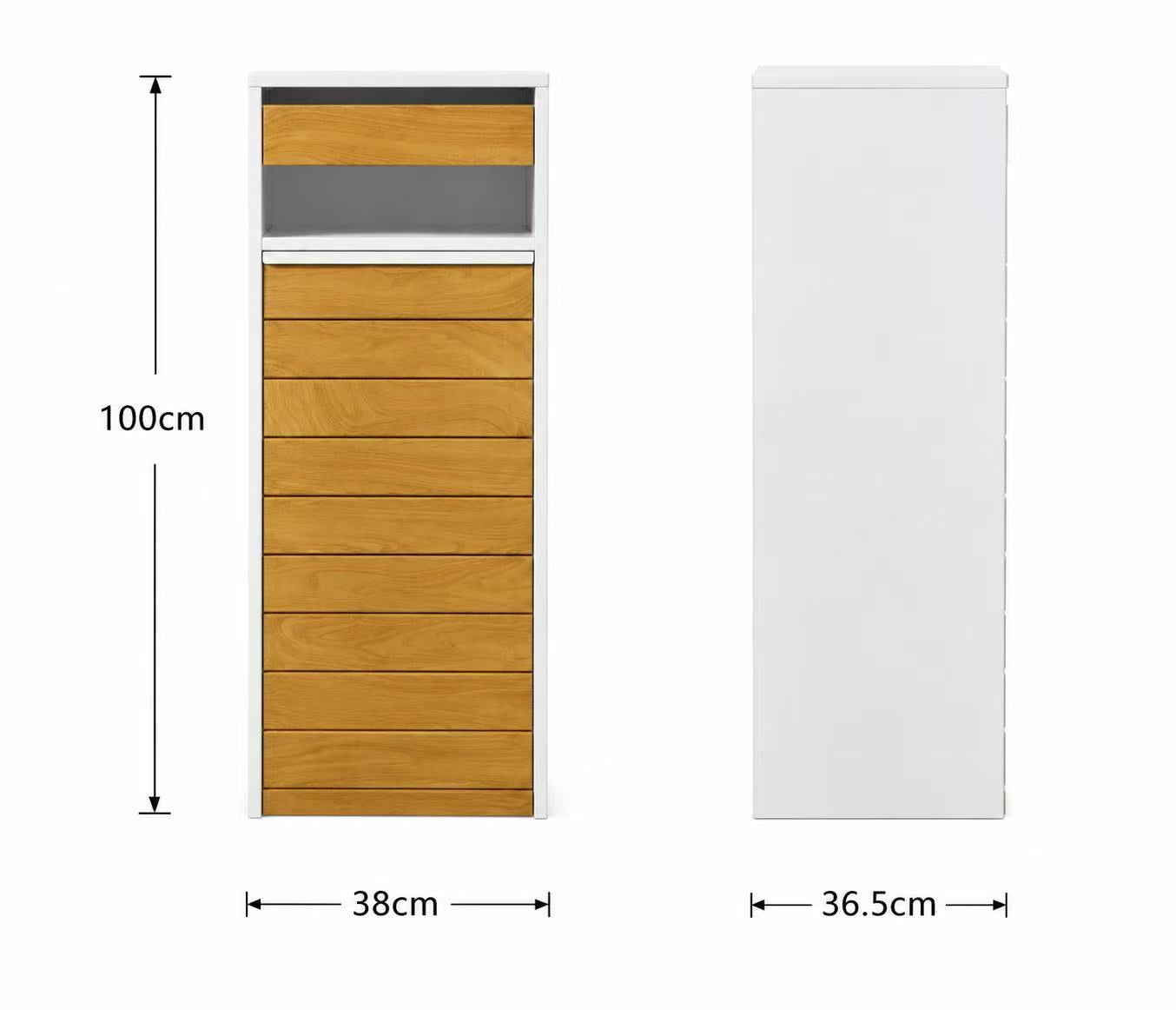 Teak & White Free-Standing Letterbox-Parcels