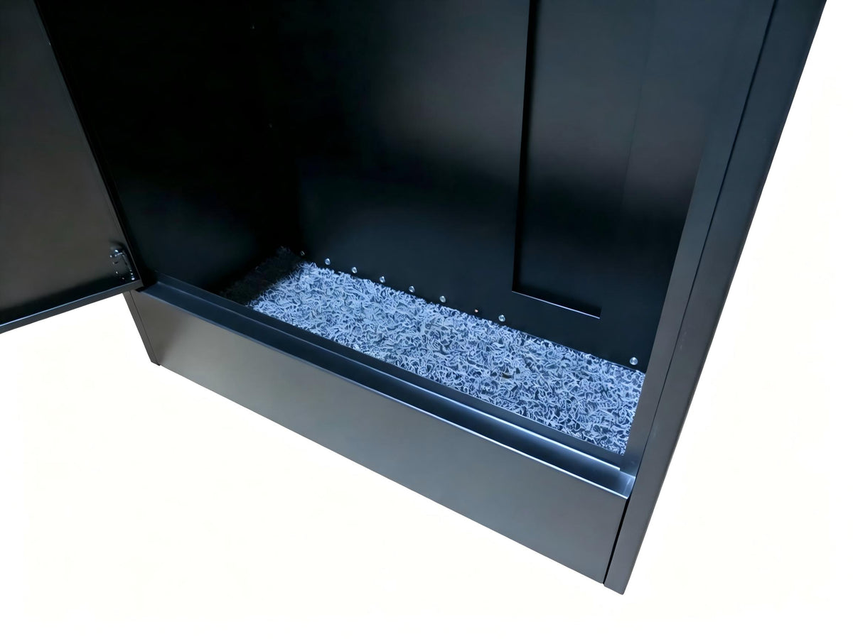 Teak & Black Free-Standing Letterbox-Parcels