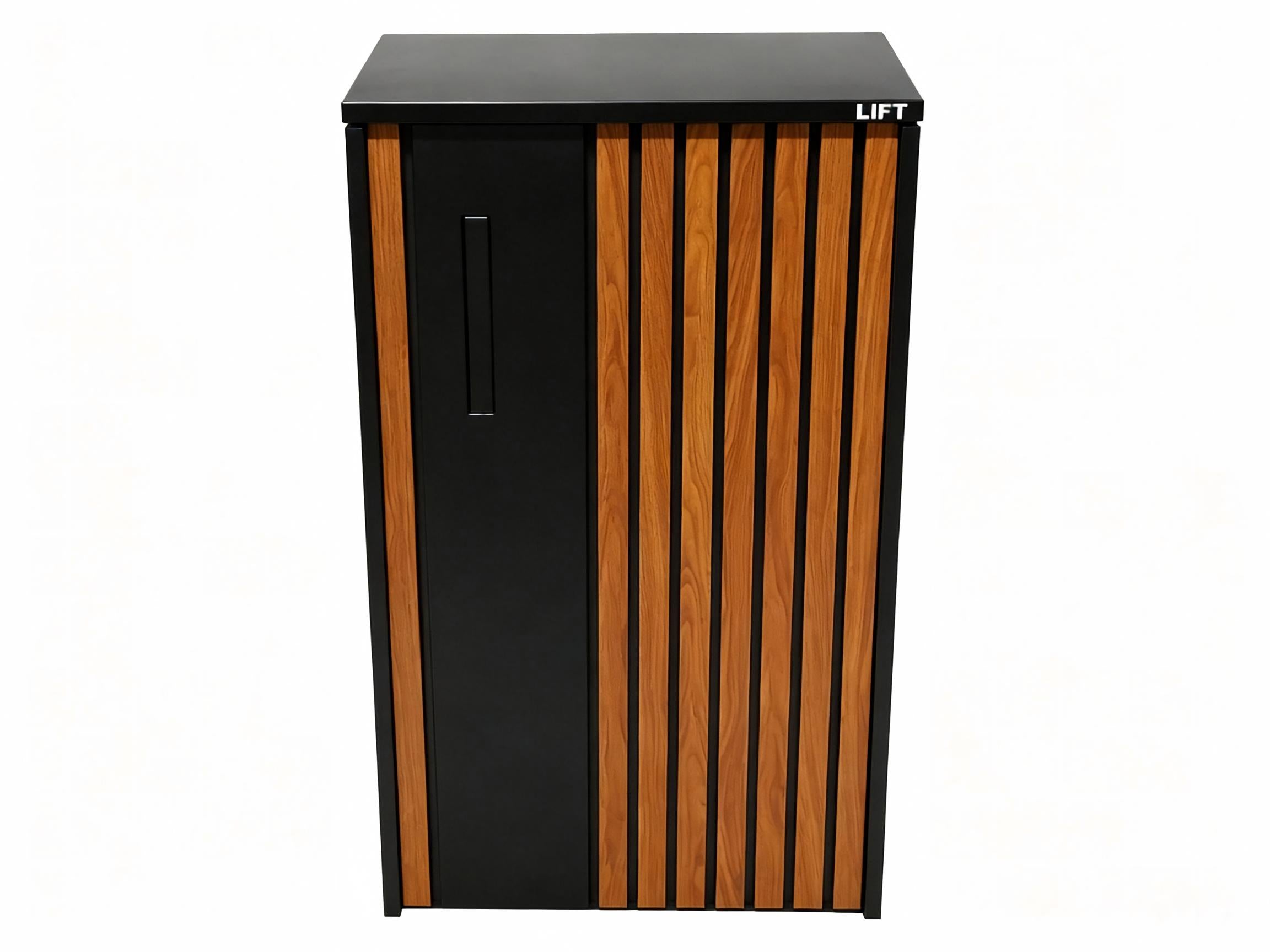 Teak & Black Free-Standing Letterbox-Parcels
