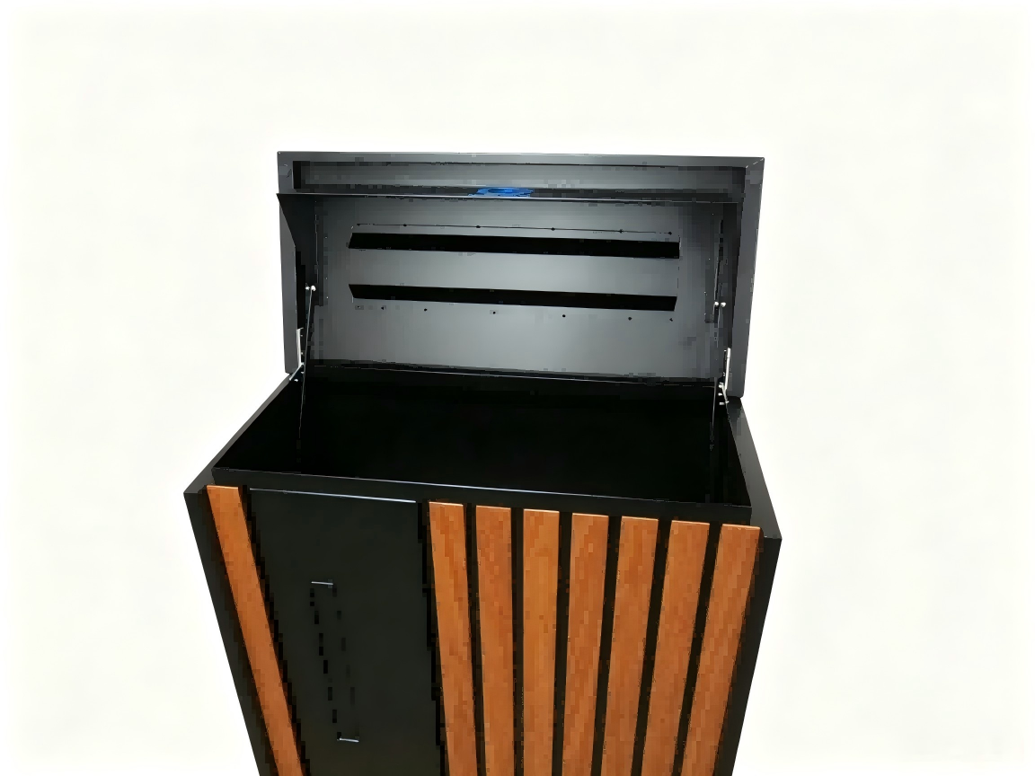 Teak & Black Free-Standing Letterbox-Parcels