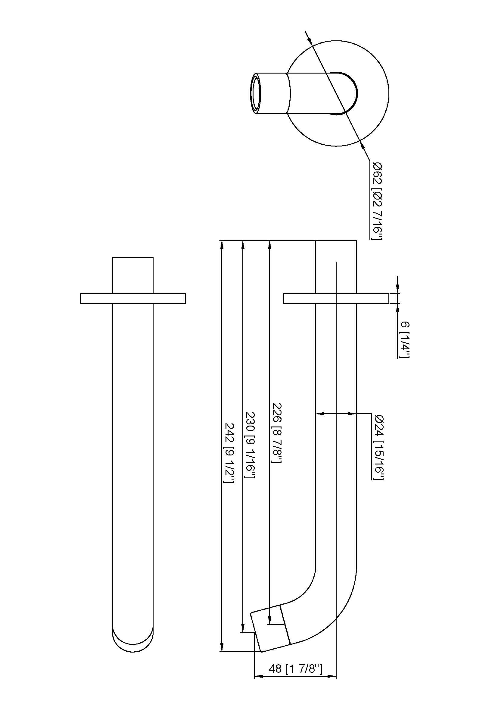 Wall Mounted Bath Spout Y04SP-MBR