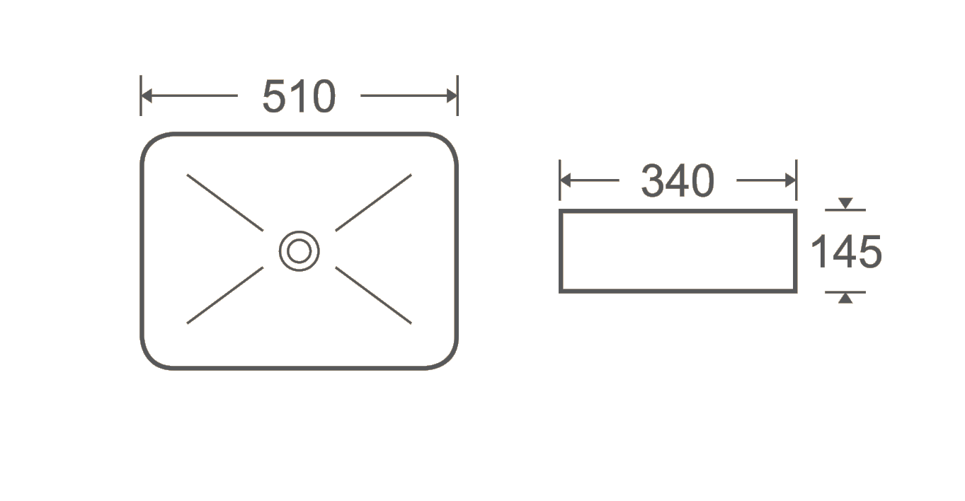 Basin Black and White Rectangular A740-CWDG-MPS