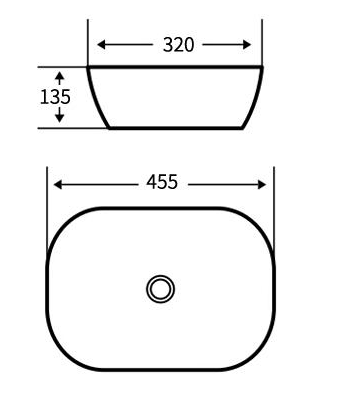 Basin White Rectangular C134