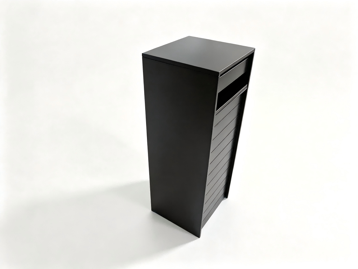 Black Stacked Design Free-Standing Letterbox