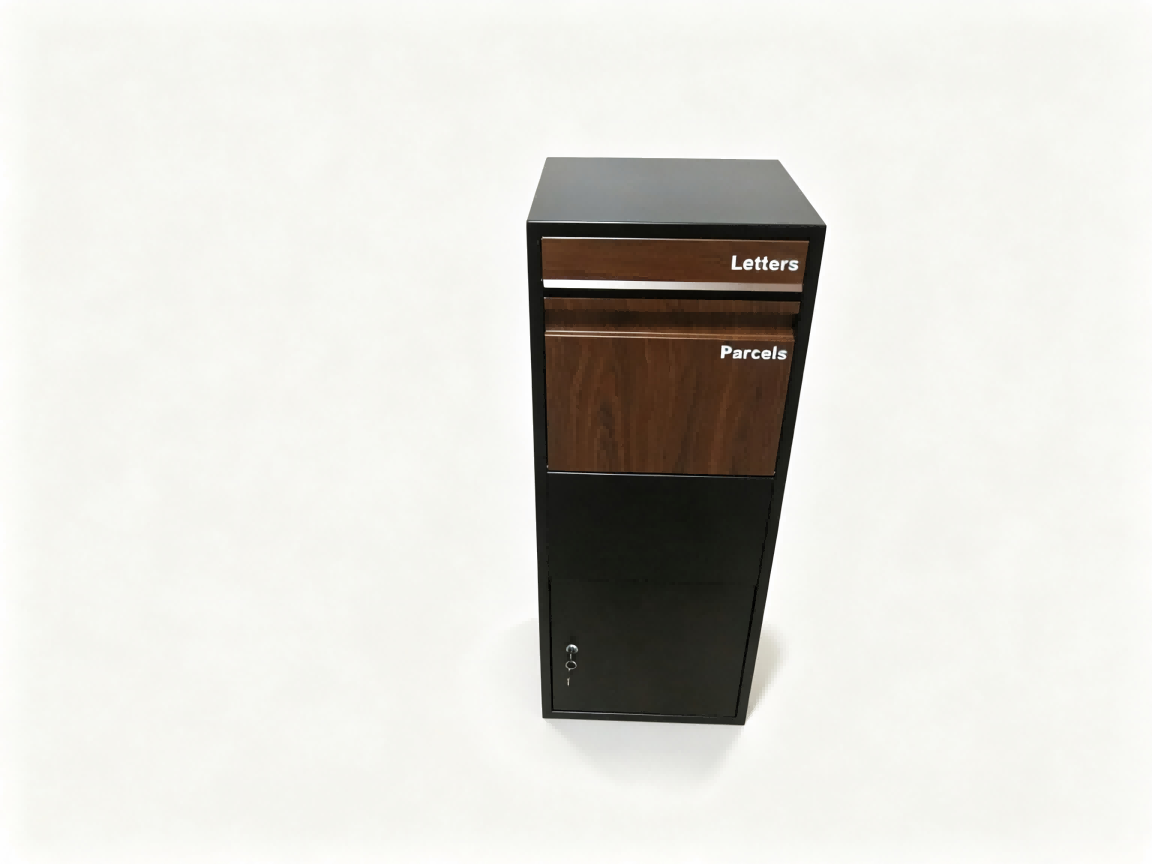 Walnut & Black Free-Standing Letterbox-Parcels