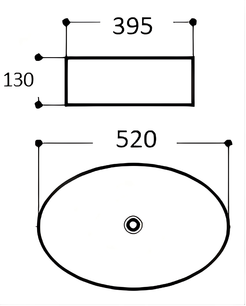Basin black Oval Marble finish PA5239MBM