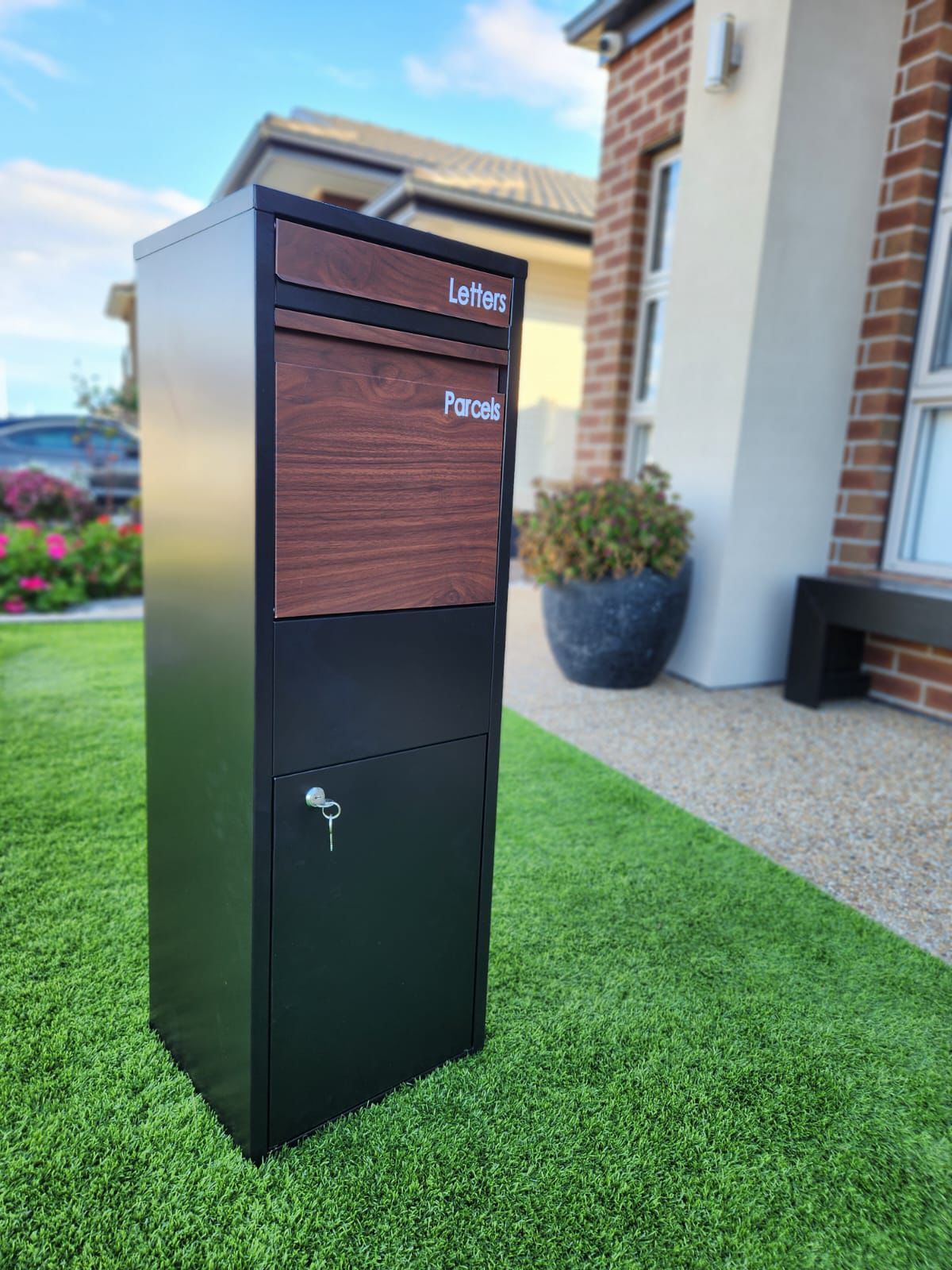 Standing Letter Box Black wallnut Wood Grain