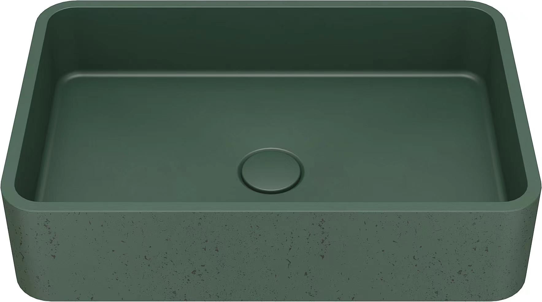 Basin Concrete Green Textured Rectangular UF-1006A